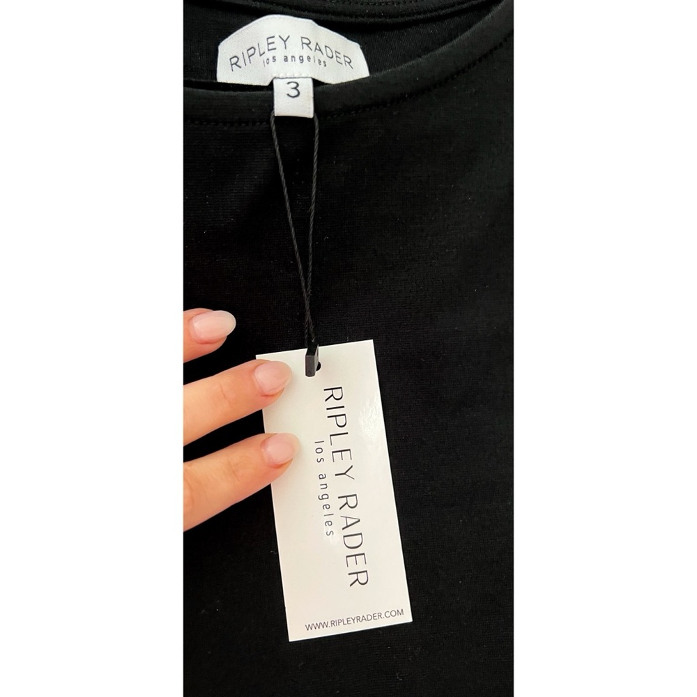 NWT Ripley Rader Cropped Black Ponte Knit Wide Leg Pant - Picture 2 of 4